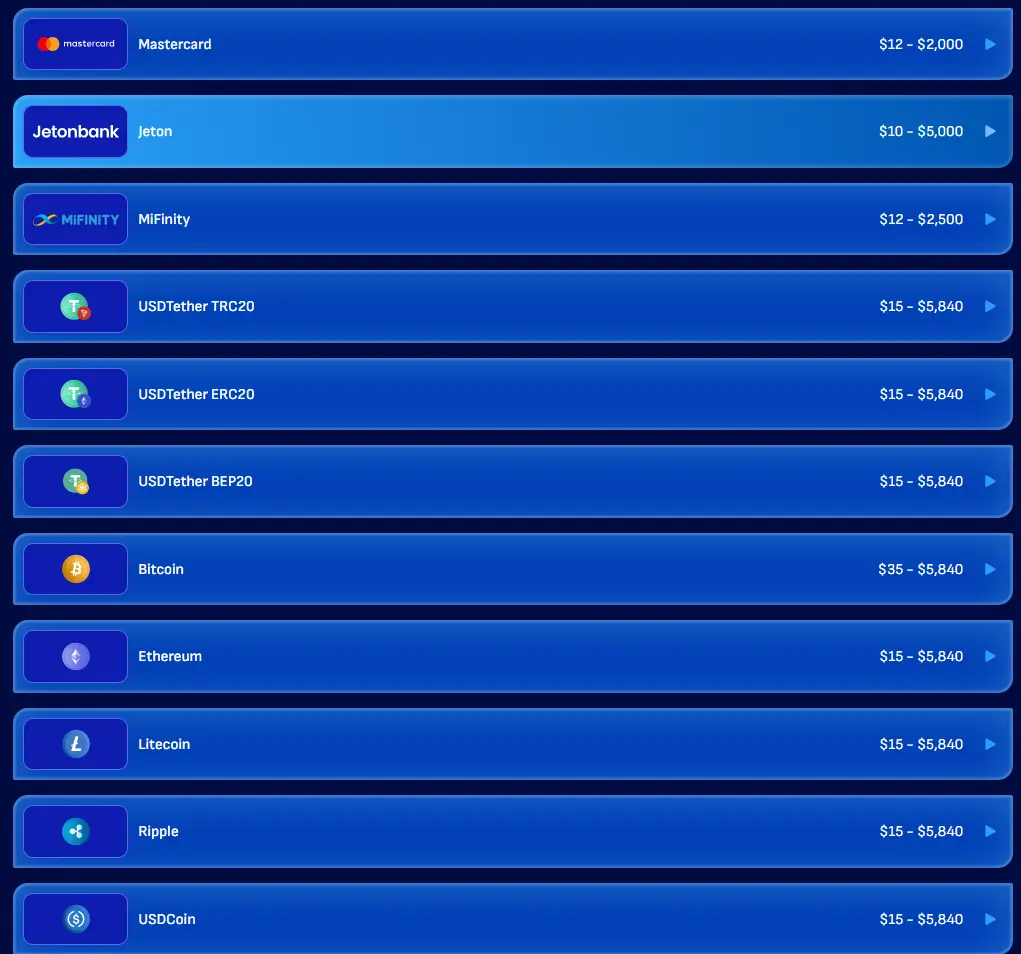 Platební metody ve Wonaco Casino: karty a kryptoměny.